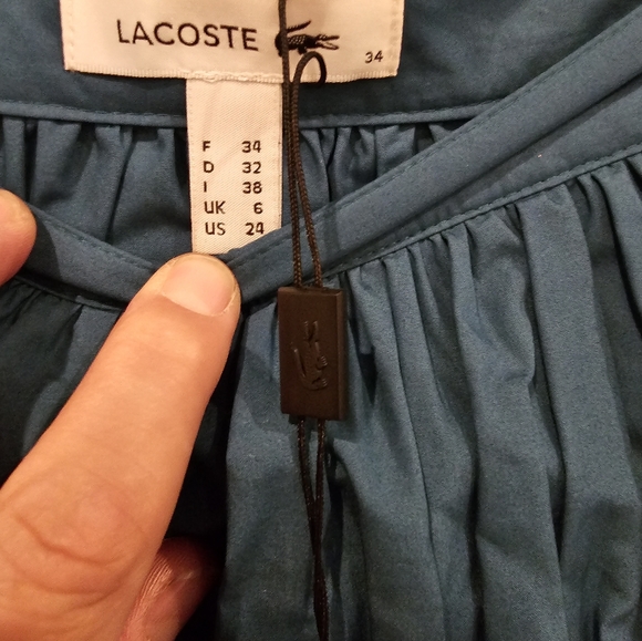 Lacoste Pleated Teal Skirt sz 24 NWT - Picture 3 of 4